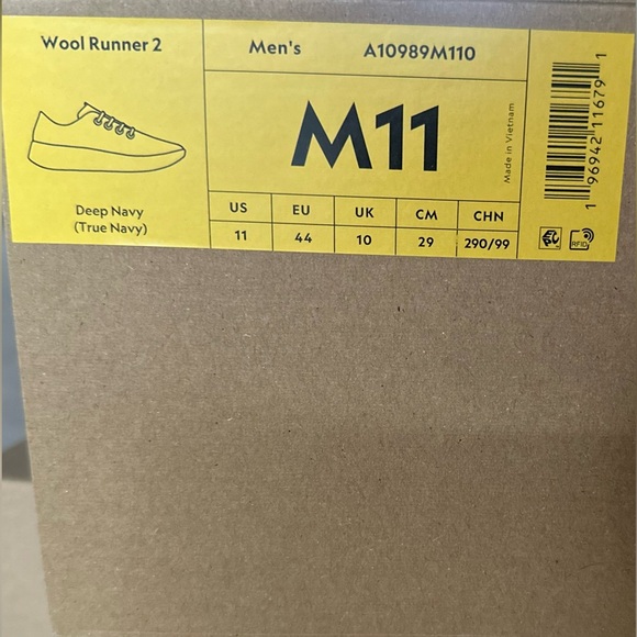 Allbirds NWT NIB Navy Blue Wool Runner Go - Men's Size 11 - Picture 6 of 15